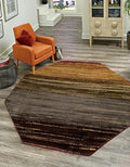 Unique Loom Barista Collection Area Rug - Mundo Nova (7' 1" Octagon, Beige/Blue)