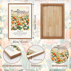 KAlRNE Christian Floral Framed Canvas Wall Art Set of 3(16”X24”),Bible Verse Cityscape Wall Decor,Vintage Colorful Flower Picture Inspirational Scripture Art Prints For Living Room Bedroom Church