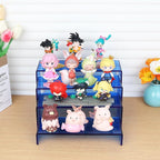 ELEGANTLIFE Acrylic Display Risers Set of 4, 4-Level Tiered Display Stands for Cupcakes, Small Figures & Jewelry, Compact Countertop Display Shelf, Multiple Colors Available (Translucent Blue)