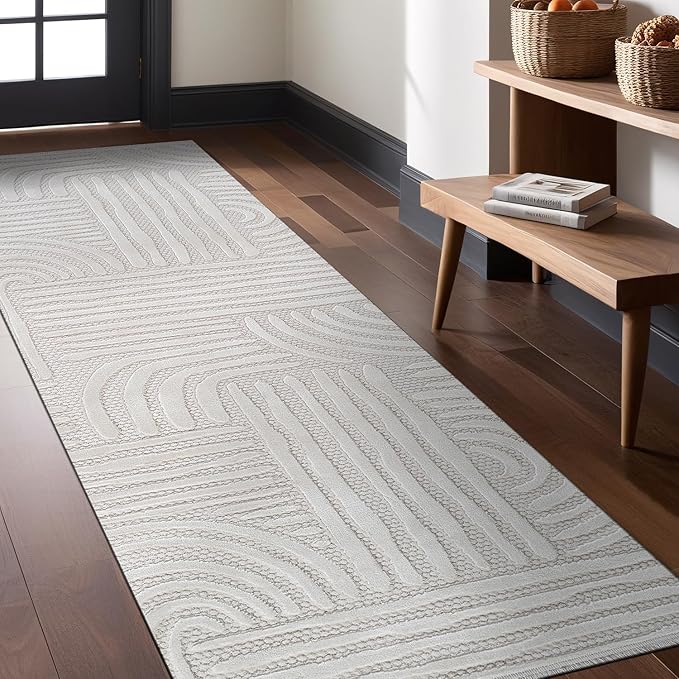 Modern Indoor Rug Orbit 2x7 Area Rugs for Living Room Luxury Kitchen Bedroom Durable Soft Geometric Durable Low and High Pile Stain Resistant Non Shedding Area Carpet 2x7