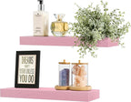 Sorbus Floating Shelves for Wall – 16 Inch Floating Shelf for Kitchen, Bedroom, Living Room, Bathroom, Home & Wall Decor - Mounted Bathroom Shelves with Invisible Brackets (Soft Pink, 2 Pack)