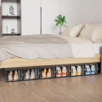 Shoe Storage, 12 Pack X-Large Shoe Organizer for Closet, Shoe Boxes Clear Plastic Stackable Shoe Storage Boxes for Size 13