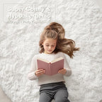 OLANLY Ivory Round Rugs for Bedroom - Machine Washable, 2 ft Circle Area Rugs for Living Room, Soft and Fluffy Shaggy Carpet for Teen Girls and Boys, Nursery Rooms, Dorms, Home Decor Aesthetic