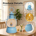 Easter Snow Globe Lantern, 9.4" Bunny Couple Lighted Snow Lantern with 6-Hour Timer, Battery or USB Powered, Spring Easter Decorations for Home, Easter Bunny Gift & Blue Easter Decor