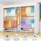 Ulif E12C Max Heavy Duty Closet Organizer System，Freestanding Clothing Rack, Adjustable Garment Rack 83" W x 16" D x 76.5" H Holds 1060 lbs, White Clothing Rack with White Dustproof Cover