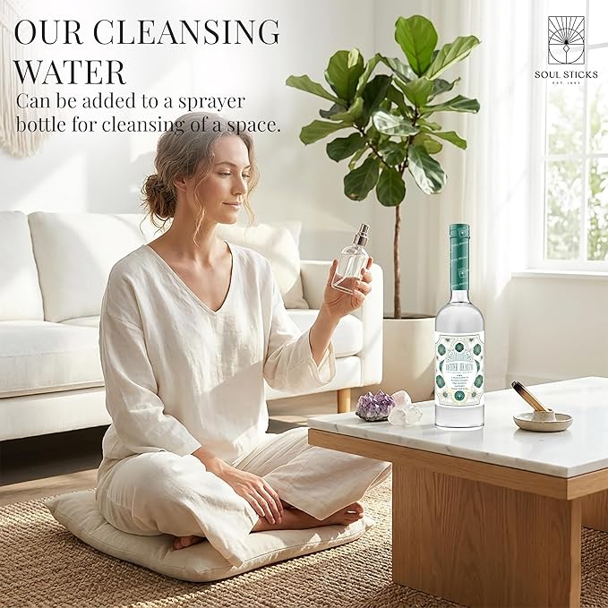 SOUL STICKS Cleansing Water 7.5 oz. Bottle for Rituals, Clearing Negative Energy and Purifying Home Spiritual Florida Water, Area Deodorizer (Better Health)