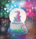 CoTa Global Seahorse Neon Snow Globe Decor - Elegant Pink Sparkle Glitter Inside The Snow Globe Figure, Animal Figurines for Kids and Adults, Collectible Snow Globes for Birthday, Christmas - 45 mm