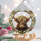 Cattle Stained Glass Orament - Christmas Ornament - Christmas Decorations for Tree - Holiday Present ldeas - Gift Exchange