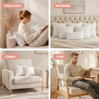 Utopia Bedding 17x17 Pillow Inserts, Set of 2, White – Indoor Decorative Throw Pillows for Bed, Sofa & Couch – Soft, Supportive & Fluffy Cushion Inserts
