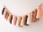 Tassel Garland - Boho Tassel Garland with Wood Beads - Wall Decor for Dorm, Girls Room and Nursery Room (43 inch) - Blush and Terra Cotta