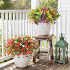 Artificial Flowers for Outdoors, 14 Bundles Multicolor Fake Flowers with Greenery Grass Lavendar for Spring Summer Decoration, UV Resistant Fake Plants for Planter Porch Patio Yard Home Decor