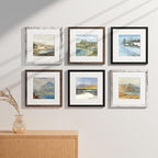 Vittanly 12x12 Picture Frames Set of 9, Display 8x8 Pictures with Mat or 12x12 without Mat, Photo Frames for Wall Mount, Engineered Wood, Black&Brown&Distressed White