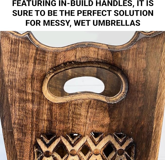 Classic Art Deco style wooden umbrella stand