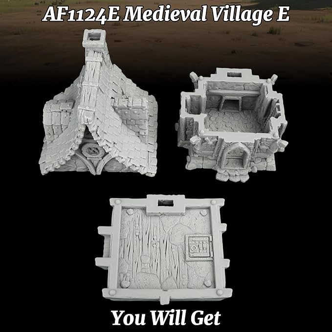 Medieval Blacksmith Shop TTRPG Buildings – 25mm Scale Unpainted RPG Terrain Set for Dungeons and Dragons, Scenario Pieces for Wargame & Role Playing – Medieval Village E AF1124E