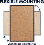 Quartet Cork Bulletin Board 60"W x 36"H Pin Board, Black Aluminum Frame (2305B)