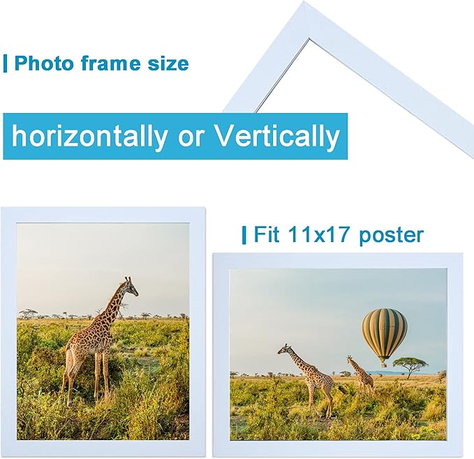 11x17 Picture Frame Set of 3,Wooden Frame 11by17 Wall Gallery Poster Photo frame white with Durable Shatter Resistant Plexiglass for Wall Mounting Family -friend- wedding best gift