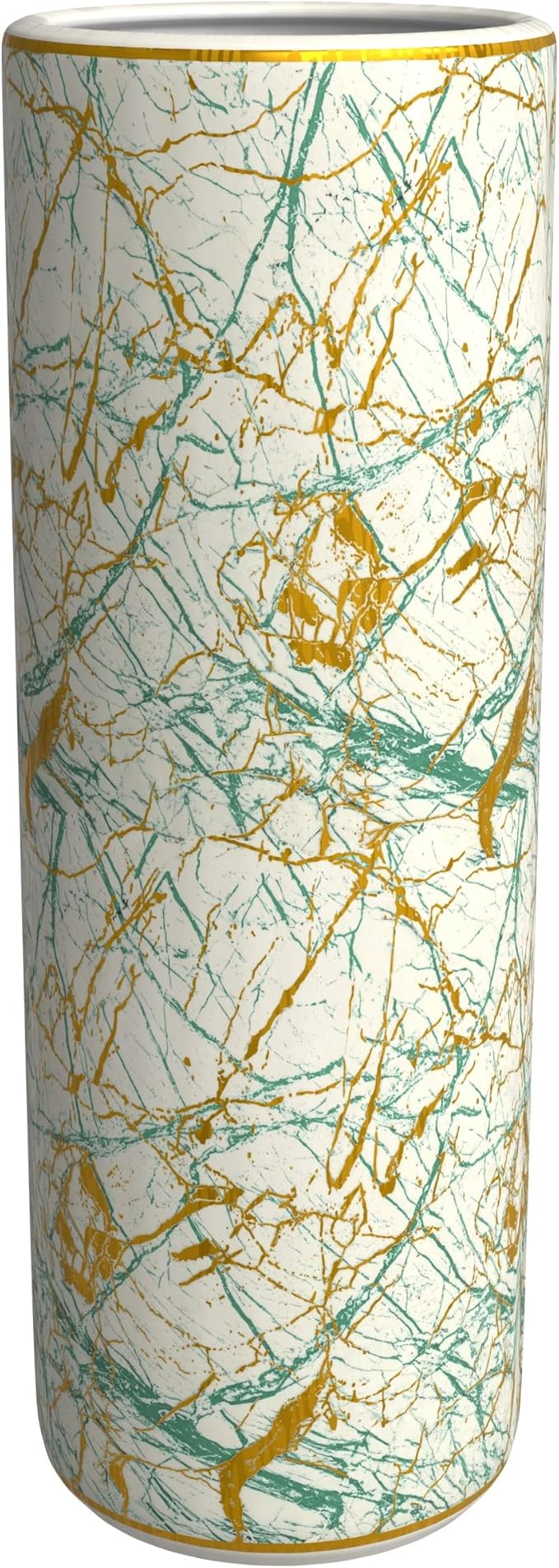 Red Lantern 24" Abstract Green & Gold Umbrella Stand