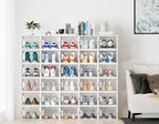 Shoe Storage, 12 Pack X-Large Shoe Organizer for Closet, Shoe Boxes Clear Plastic Stackable Shoe Storage Boxes for Size 13