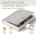 Decorative Books for Home Decor – Beige & Sage Linen Faux Books for Decoration: Aesthetic Fake Book Shelf, Living Room, Mantle, Entryway & Coffee Table Decor – Stack Faux Book Storage Box, Set of 2