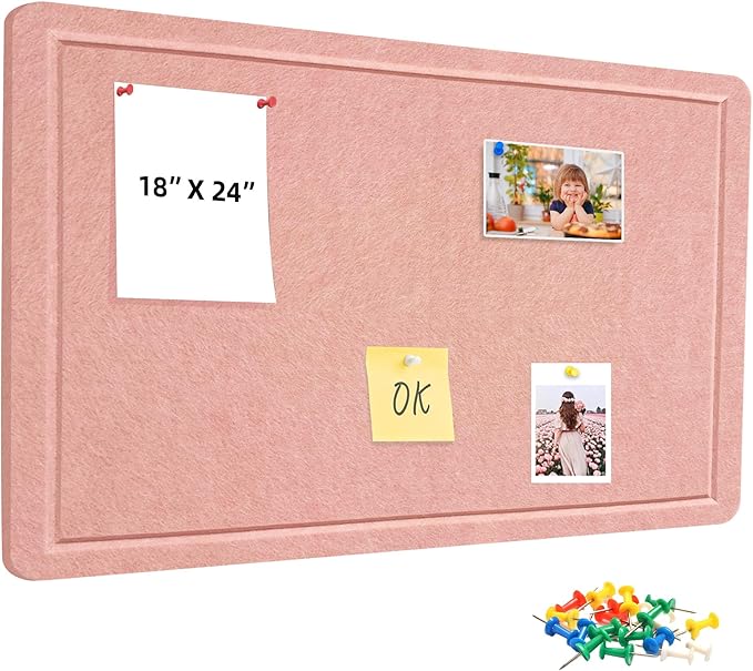 Large Bulletin Board - Foldable 24x18 Inches Cork Board Alternative, Self-Adhesive Felt Bulletin Board for Wall, Home Office Classroom Decor