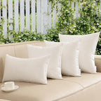 Oubonun 20x20 Outdoor Pillow Inserts (Pack of 4) - Square Waterproof Throw Pillow - Decorative Throw Pillows Insert for Couch Sofa Bed Patio Furniture - White Pillows