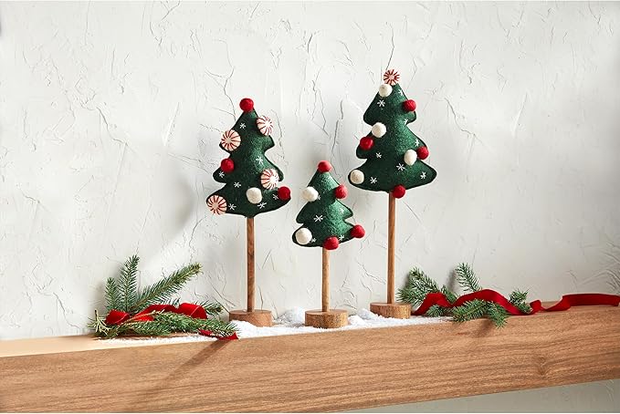 Mud Pie Felt Pom Pom Tree Sitter, Large, 17 1/2" x 7" Dia