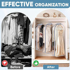 BALEINE 48'' Clear Garment Bags, 10.5'' Wide PEVA Suit Bag for Closet Clothes Dresses Suit Coats Storage (Clear, 6PK)