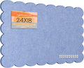 Lightomorrow Scalloped Bulletin Board, 24 x 18 Inches Felt Pin Board - Decorative Cork Alternative for Wall, Foldable Picture Self-Adhesive Vision Prayer Board with 20 Pushpins - Lavender Blue