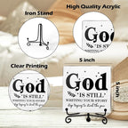Modern Farmhouse Decor, Home Decor For Living Room, Boho Chic Aesthetic Shelf Decorations, Christian Dear God Acrylic Sign, Farmhouse Entryway Tv Stand Fireplace Coffee Table Decoration (17)