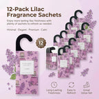ROSE COTTAGE Large 12 Packs Lilac Hanging Closet Air Freshener Scented Sachets Long Lasting Smell Goods