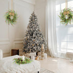 4 Pcs 9 Inch Christmas Wreaths for Kitchen Cabinet Artificial Cedar Pine Hanging Wreath with Red Berries Pine Needles for Front Door Xmas Swag Wreaths for Christmas Winter Farmhouse Home Decorations