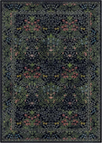 Lessymo Area Rugs 9x12 Living Room, Soft Washable Rug for Bedroom Dining Room Nursery Farmhouse, Boho Non Slip Low Plie Large Carpet Vintage Moody Dark Boho Flower, Black Green