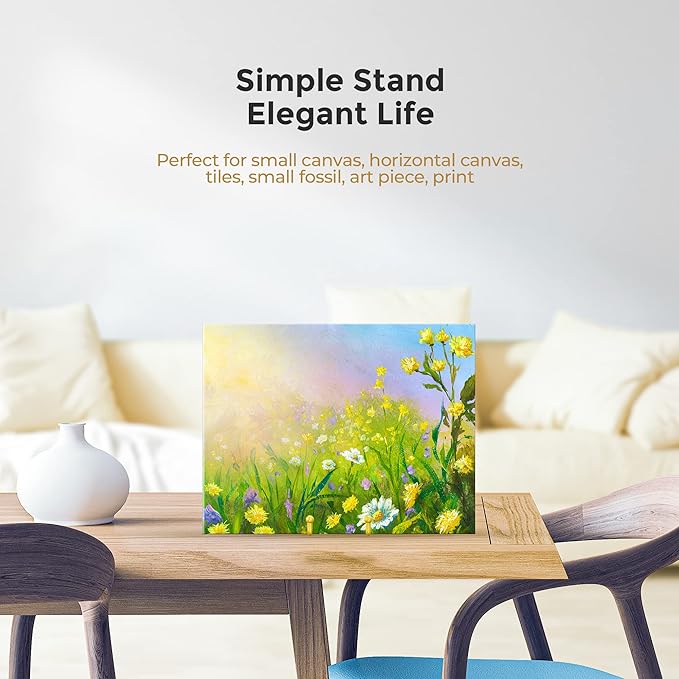 TR-LIFE 4 Pack 4.5 Inch Display Stands - Holder Stand for Picture, Decorative Plate, Photo Easel, Tabletop Art (Gold)
