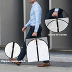Dress Bags for Gowns Long, 60'' Garment Bags for Hanging Clothes, Suit Bag Cover for Storage and Travel (Clear)