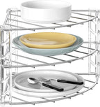 Deco Brothers 3-Tier Counter and Cabinet Corner Shelf Organizer, Chrome