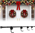 Moxweyeni Front Door Garland Hanger, Adjustable Width 31.5"-94.5", Stainless Steel Christmas Decoration Holder Garland Hanger for Door Frame Doorway Wreath Lights Outdoor, No Screws or Nails