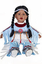 KINNEX COLLECTIONS SINCE 1997 22" Collectible Native American (Indian) Vinyl Doll - VM221130 (Blue-Tanvi)