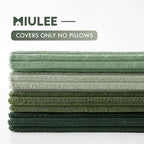 MIULEE Boho Farmhouse Sage Green Throw Pillow Covers 20x20 Inch Set of 4 Mordern Nordic Cushion Covers Soft Corduroy Spring Home Decor for Couch Bed Sofa Living Room Forest Green