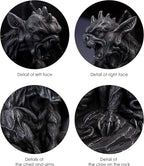JORAE Winged Gargoyle Statue Indoor Outdoor Home Decor Sitting Guardian Sculpture Halloween Figurines, 9 in, Polyresin