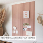 Large Felt Bulletin Board - Stylish Perfectly Sized 35" x 47" Cork Board Alternative for Office & Wall Decor – 12 Customizable Adhesive Tiles w/Golden Pins are Perfect to Display Your Photos