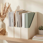 Beautiful Magazine Holder Set of 3 - Sturdy File Holder to Organize Your Desk Or Shelves - The Perfect Office Storage to Effortlessly Organize Your Paperwork/Files, Magazines, Books Or Binders