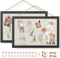 AKTOP 2-Pack Cork Board Bulletin Board 16x11 inch, Small Framed Corkboard with Linen for Wall, Hanging Pin Board Picture Board for Home Office Decor, Cute Vision Board with 25 Pushpins (Classic Black)