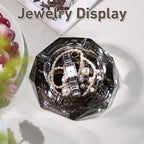 Coomin Crystal Glass Ashtray, Sparkly Cigar Cigarettes Ash Tray, Ashtrays for Smokers Indoor Office Home Desktop Tabletop, Gifts for Men, Black