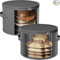 Ofiray-home 2 Pack Large Clear Hat Storage Boxes, Hold up to 7-9 Hats, Hat Organizer for Closet, Durable & Foldable, Hat Box with Carrying Handles for Round Brim, Wide-Brim, Cowboy, Sun Hat (Gray)