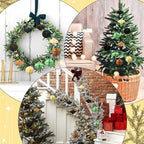 TecUnite 50 Pcs Christmas Paper Honeycomb Ornaments for Tree Vintage 3D Mini Glitter Edge Paper Christmas Ornament Honeycomb Tree Hanging Neutral Boho Holiday Xmas Party Decoration(Neutral)
