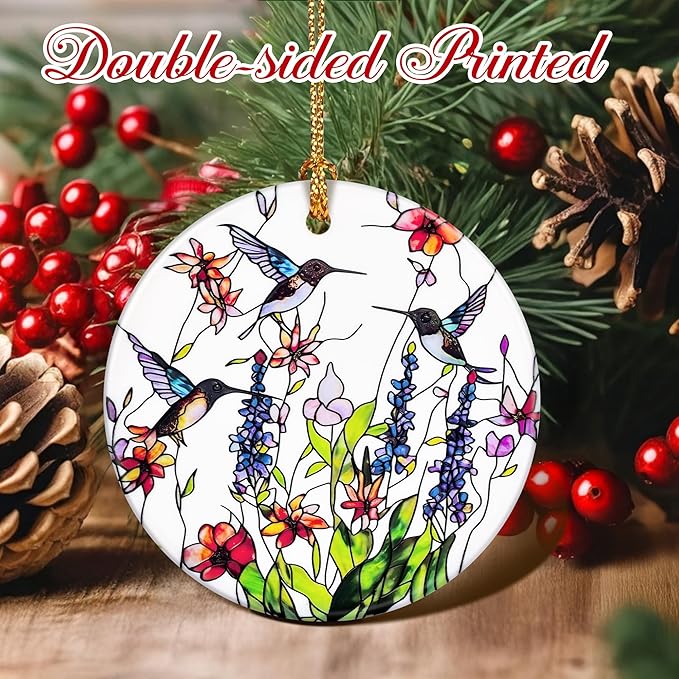 Hummingbird Hanging Ornament, Christmas Ornaments, Xmas Decorations for Tree, Ornaments for Christmas Tree, Holiday Ornament, Hummingbird Gifts, Holiday Party Gifts, and Xmas Gift Ideas