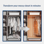 Hanging Vacuum Storage Bags for Clothes, Vacuum Seal Bags for Clothes with 5 Rings Each, Waterproof Compression Bags for Coats, Suits & Jackets, Space Saver Organizer, 4 Pack (41 x 27 in & 53 x 27 in)