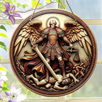 St. Michael San Miguel Arcangel Wall Pediments Home Decor Door Sign Plaques Hanging Pendant Decorations Batter Guard Angel Christian Religious Ornaments (P)