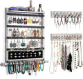 QILICHZ Wall Jewelry Organizer Set of 3 Jewelry Holder Jewelry Organizer Wall Mounted Wood Hanging Jewelry Wall Organizer Rustic Jewelry Hanger for Jewelry Storage Display