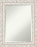 Amanti Art White Wall Mirror 30x24 Opera Off White Rectangle Bathroom Mirror for Wall Decor Living Room, Medium Traditional Wood Frame, Hangs Horizonally and Vertically, Bathroom Decor, Beveled Edge